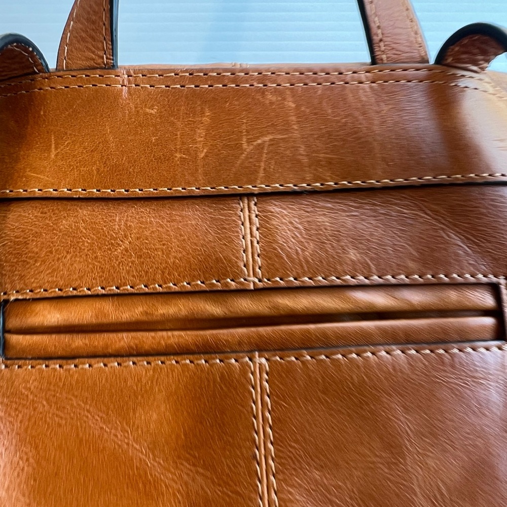 Lodis Brown Leather Women's Backpack - Picture 4 of 6